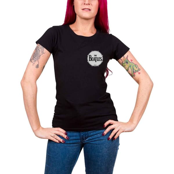 The Beatles Womens/Ladies Washington Coliseum Back Print T-Shirt Black M