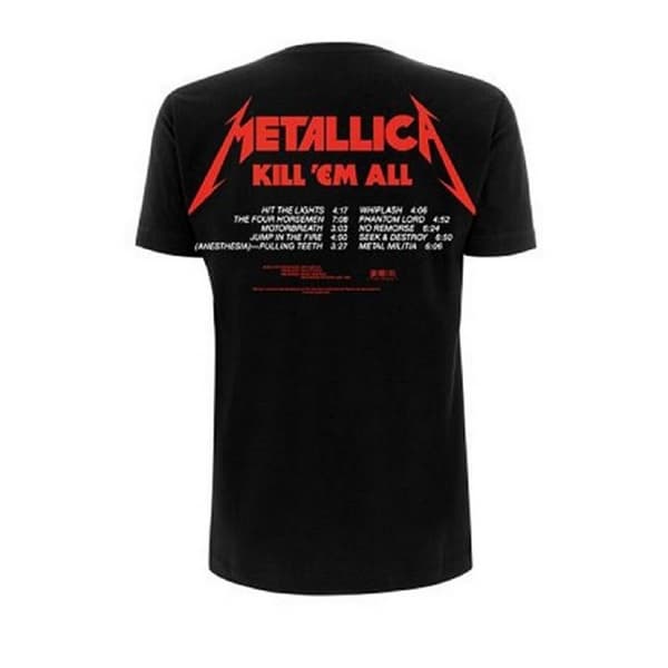 Metallica Unisex Adult Kill ´Em All Tracks Back Print T-Shirt