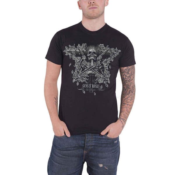 Guns N Roses Unisex vuxen skelett vapen T-Shirt