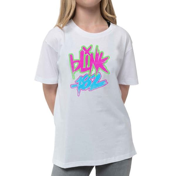 Blink 182 T-shirt med neonlogotyp för barn/barn