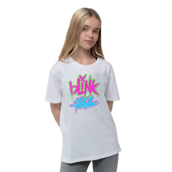 Blink 182 T-shirt med neonlogotyp för barn/barn