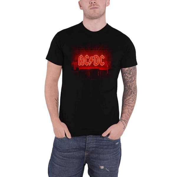 AC/DC Unisex Adult Dark Stage Track List T-Shirt Black S