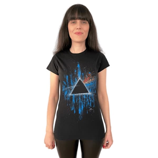 Pink Floyd Dame/Dame Dark Side Of The Moon Splattered T-shirt