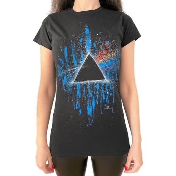 Pink Floyd Dame/Dame Dark Side Of The Moon Splattered T-shirt