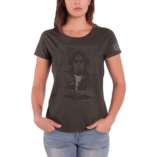 John Lennon Womens/Ladies Skyline T-Shirt Charcoal Grey S