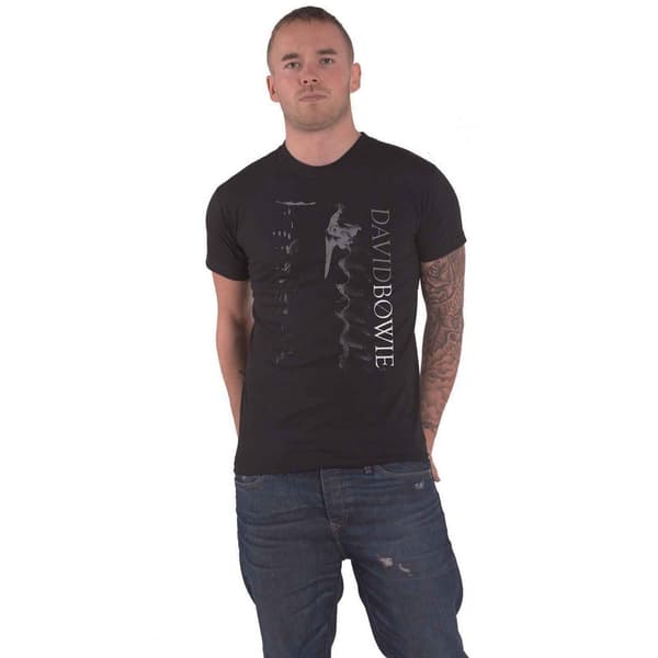 David Bowie Unisex Adult Distorted T-Shirt Black XL