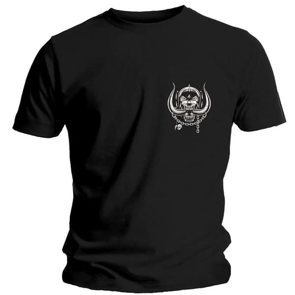 Motorhead Unisex T-shirt med logotyp i fickan för vuxna