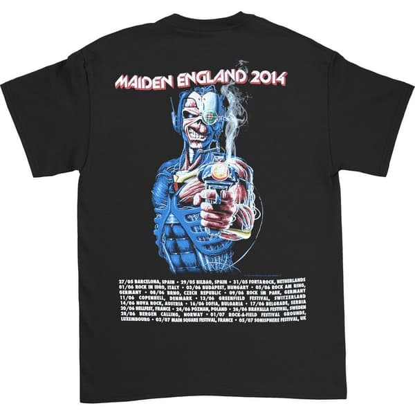 Iron Maiden Unisex Adult England 2014 Tour T-Shirt