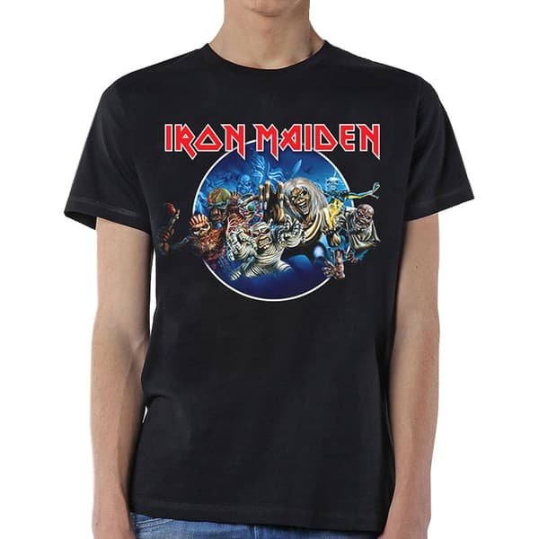 Iron Maiden Unisex Adult Wasted Years Circle T-Shirt Black L