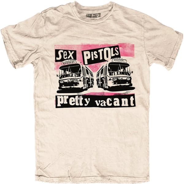 Sex Pistols Unisex Adult Pretty Vacant T-Shirt Sand S