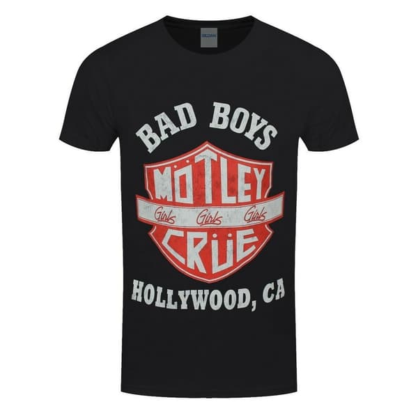 Motley Crue Unisex T-shirt til voksne med bad boys skjold