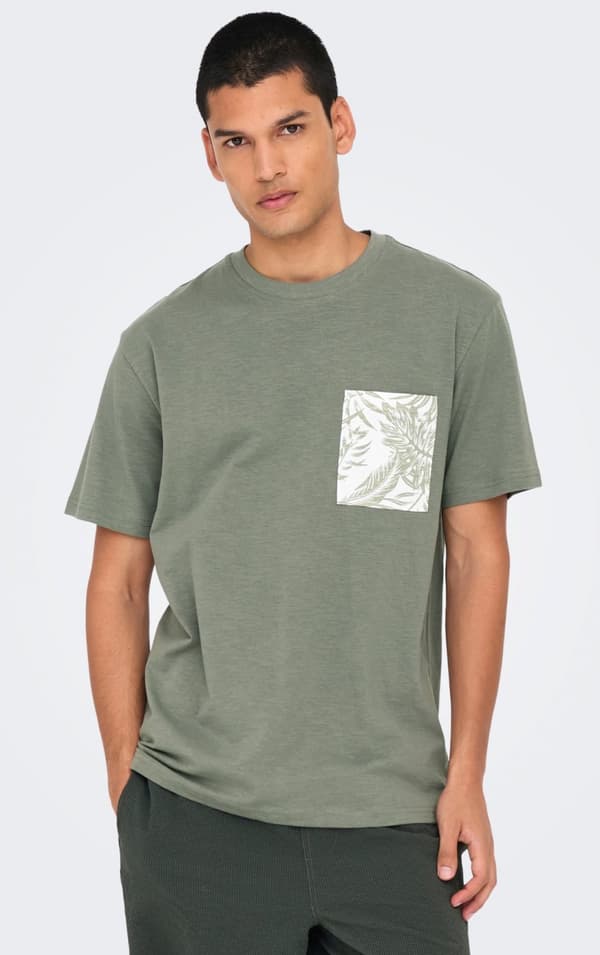 Only & Sons - onsPerry Reg Leaf Pocket Tee
