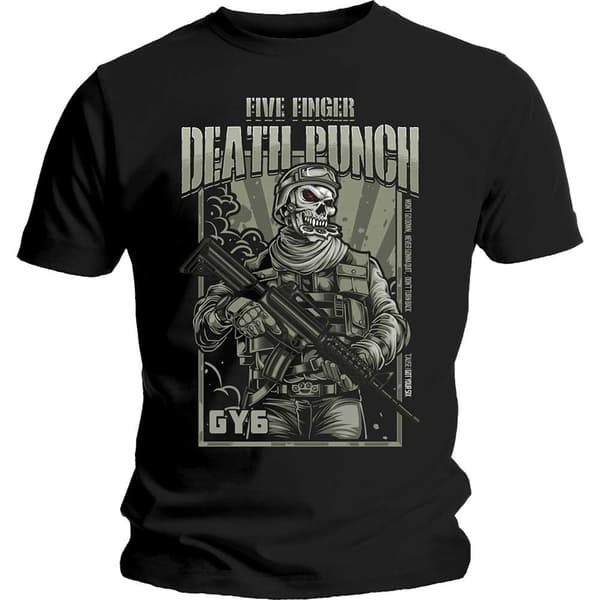 Five Finger Death Punch Unisex Adult War Soldier T-Shirt
