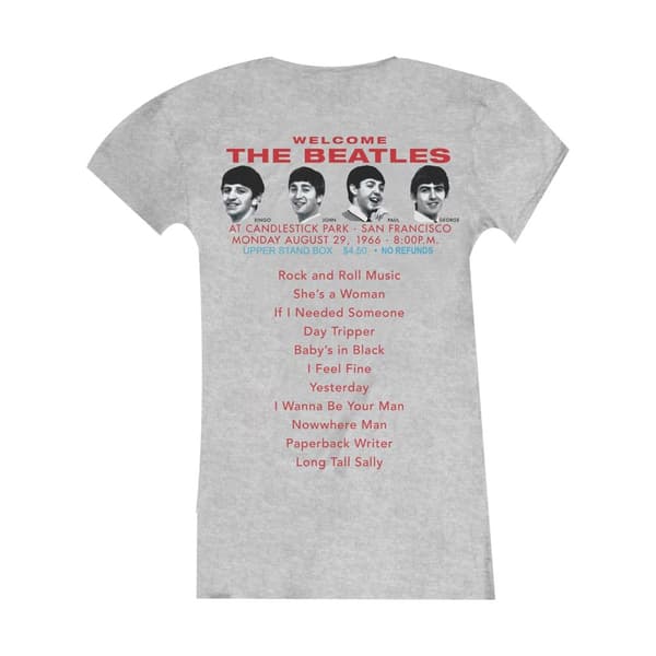 The Beatles Womens/Ladies Candlestick Park Back Print T-Shirt