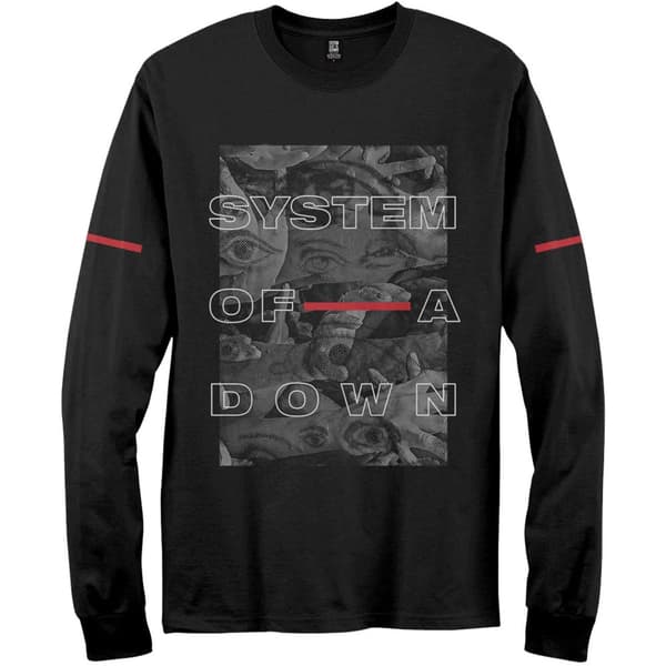 System Of A Down Unisex Adult Eye Collage Long-Sleeved T-Shirt