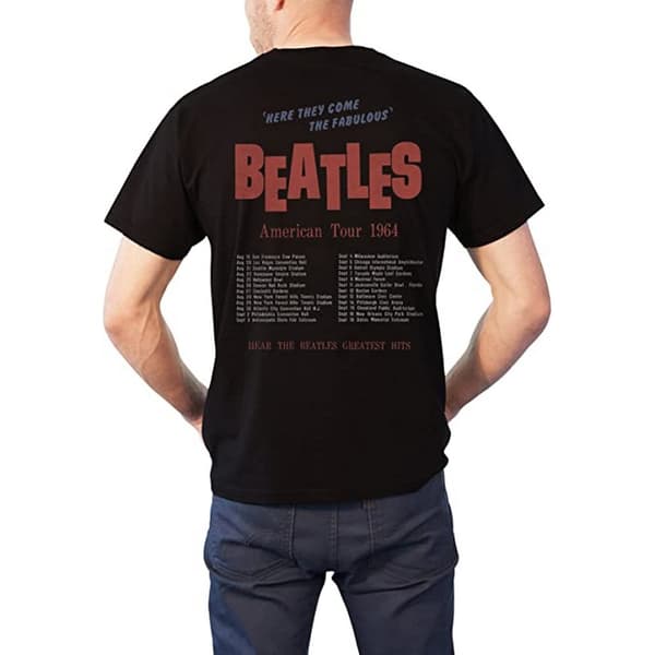 The Beatles Unisex Adult American Tour 1964 Back Print T-Shirt