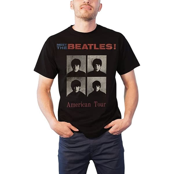 The Beatles Unisex Adult American Tour 1964 Back Print T-Shirt