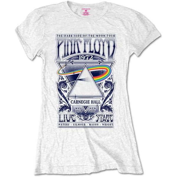 Pink Floyd Womens/Ladies Carnegie Hall Poster T-Shirt