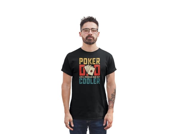 Poker T-shirt - svart - Poker dad like a regular dad but cooler