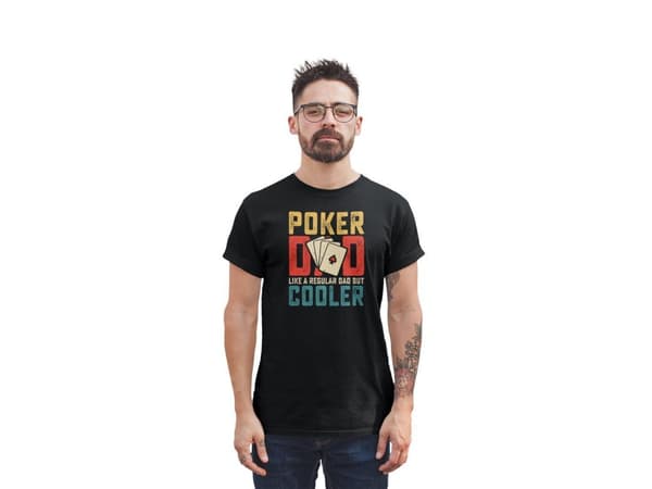 Poker T-shirt - svart - Poker dad like a regular dad but cooler