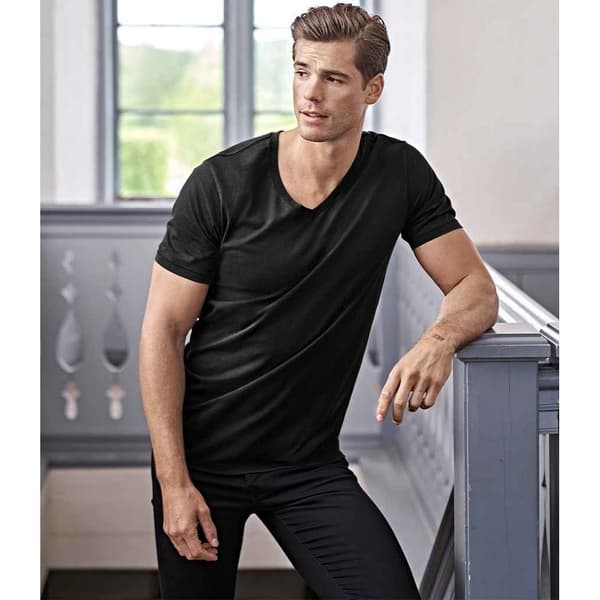 Tee Jays Herre luksus V-hals T-shirt