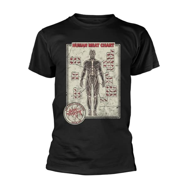 Cattle Decapitation Unisex Adult Human Meat Chart T-Shirt