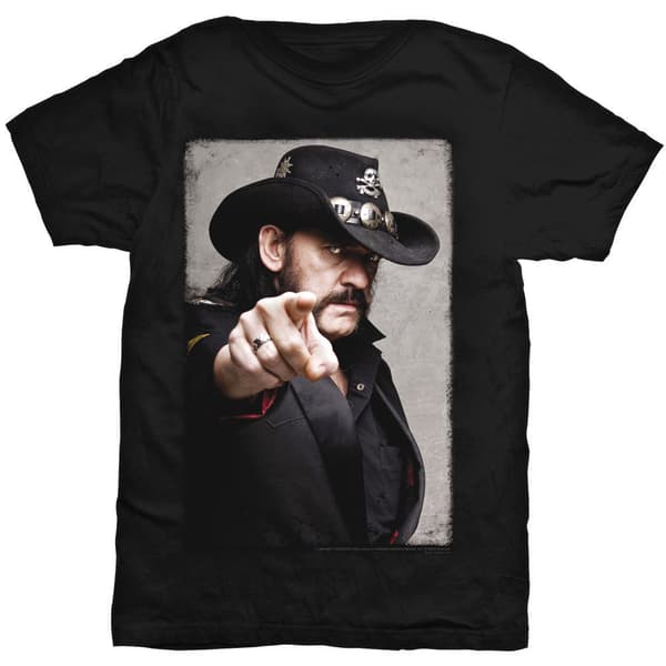 Lemmy Unisex vuxen pekande foto med tryck på baksidan av T-shirt
