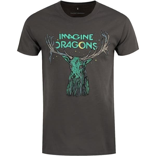 Imagine Dragons Unisex T-shirt för vuxna med älg i stjärnor