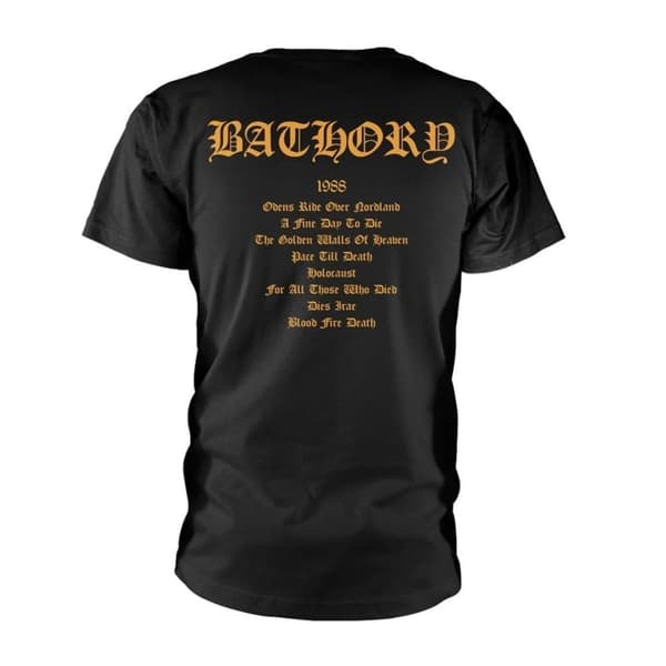 Bathory Unisex vuxen Blod eld död tillbaka tryckt T-shirt