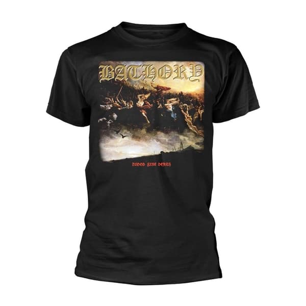 Bathory Unisex vuxen Blod eld död tillbaka tryckt T-shirt