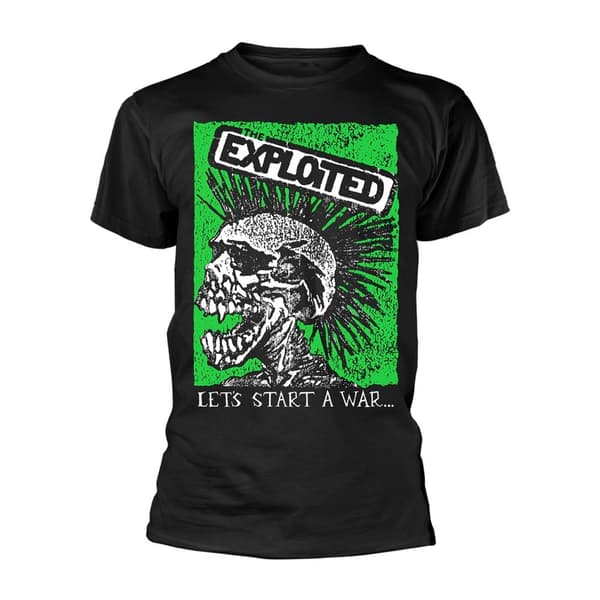 The Exploited Unisex Adult Let´s Start A War Skull T-Shirt