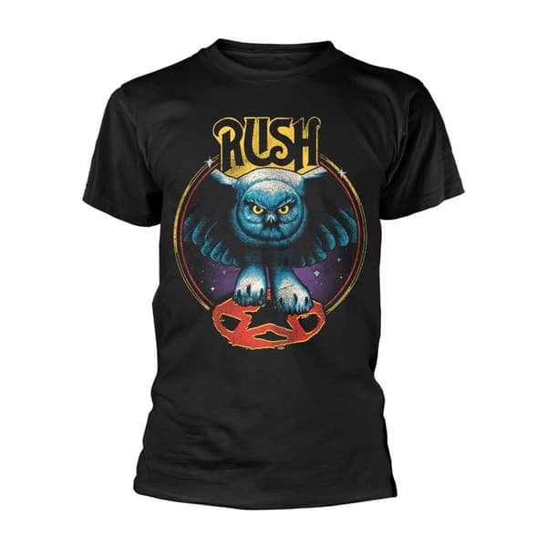 Rush Unisex Adult Owl Star T-Shirt Black M