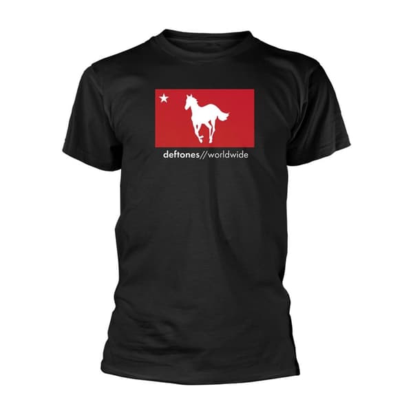 Deftones Unisex Vuxen Vit Pony Worldwide T-Shirt Black M