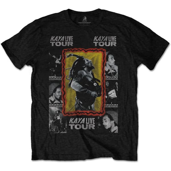 Bob Marley Unisex T-shirt til voksne med Kaya Tour-ryg med print