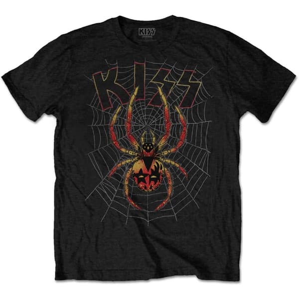 Kiss Unisex T-shirt til voksne med edderkop