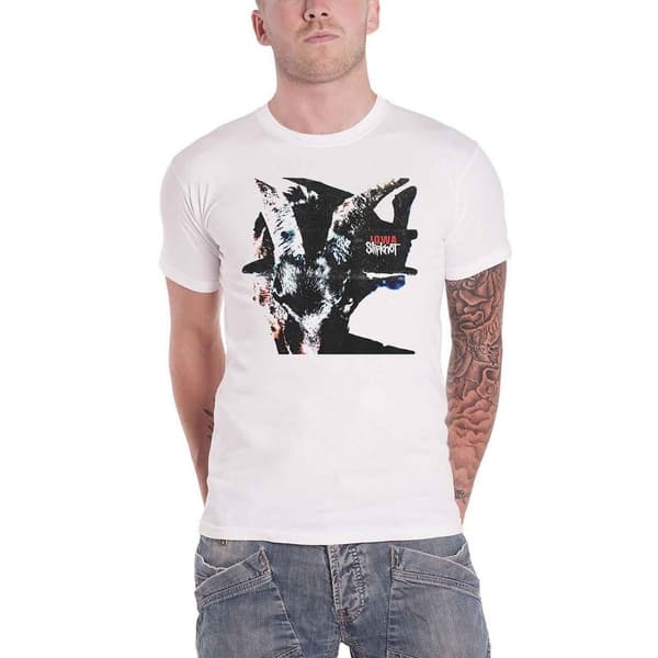 Slipknot Unisex Adult Iowa Goat T-Shirt White S