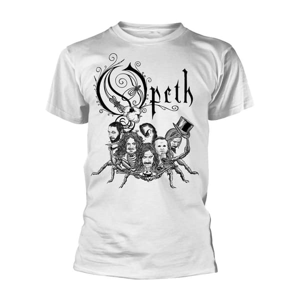 Opeth Unisex T-shirt för vuxna med Scorpion-logotyp White XXL