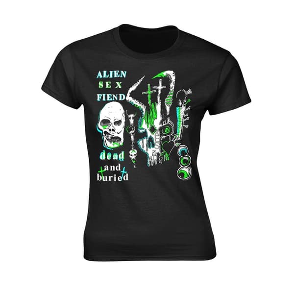 Alien Sex Fiend Womens/Ladies Dead And Buried Skinny T-Shirt Black XL