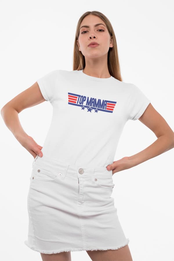 Top Mamma dam t-shirt med coolt tryck