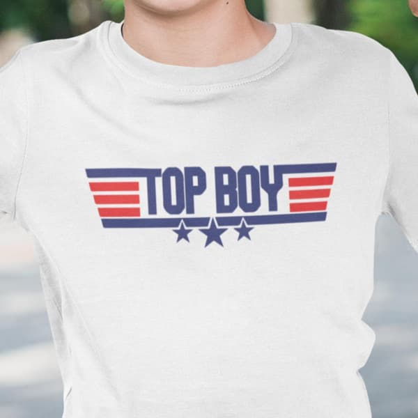 Top Boy vit t-shirt med coolt tryck fram