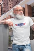 Miniatyrbild 3 av 3: Top Farfar vit t-shirt med coolt tryck fram