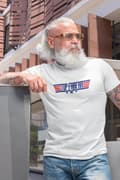 Miniatyrbild 3 av 3: Top Farfar vit t-shirt med coolt tryck fram