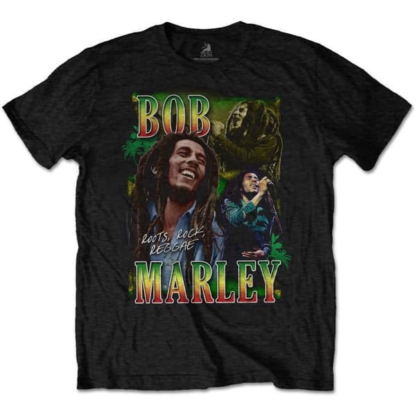 Bob Marley Unisex vuxen Roots Rock Reggae Homage T-Shirt Black M