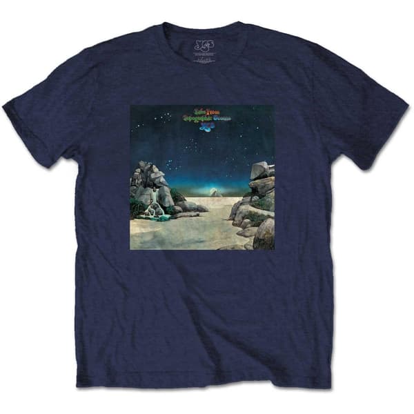 Yes Unisex T-shirt i bomuld til voksne med topografiske oceaner