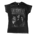 Miniatyrbillede 1 af 2: Nirvana Dame/kvinder Faded Faces T-shirt i bomuld