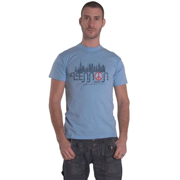 John Lennon Unisex Adult NYC Skyline Cotton T-Shirt