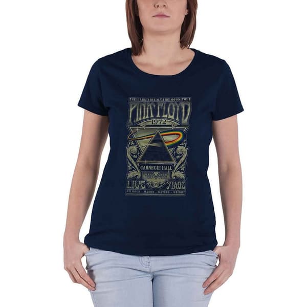 Pink Floyd Womens/Ladies Carnegie Hall Poster Cotton T-Shirt