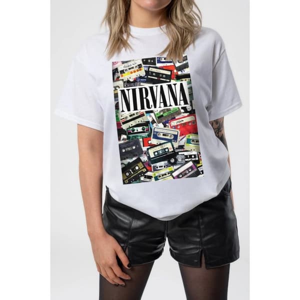 Nirvana Unisex T-shirt för vuxna med kassetter