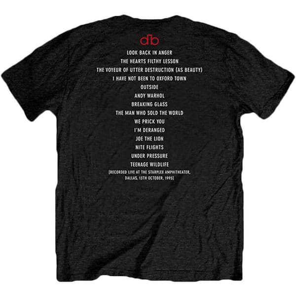 David Bowie Unisex vuxen Dallas ´95 Back Print Cotton T-Shirt