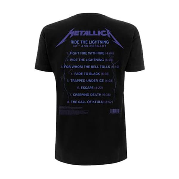 Metallica Unisex vuxen Ride the Lightning Tracks T-Shirt